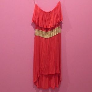 Strapless high-low dress